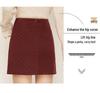 2025 Autumn/Winter High Waist Polka Dot Wool A-Line Skirt