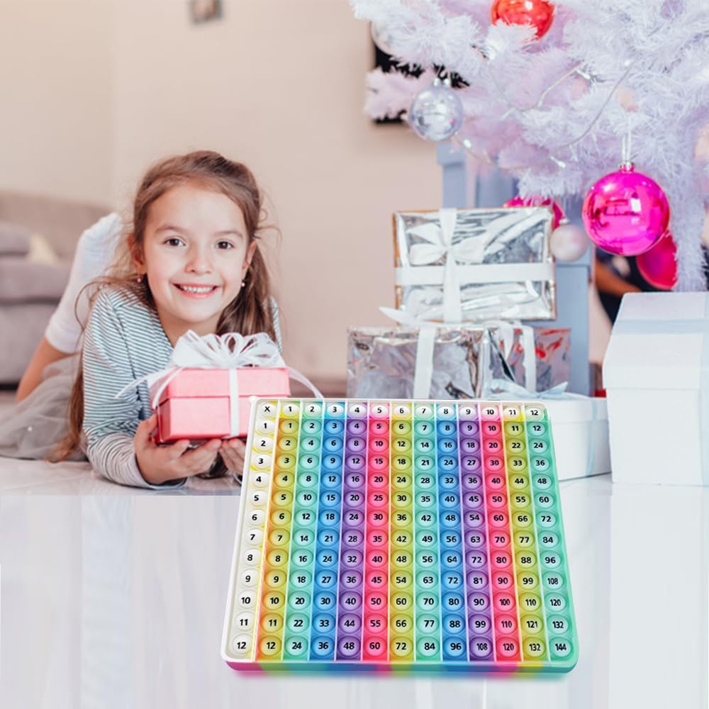 12x12 Multiplication Game Table Kids Math Learning Posters, Fidget Popper Educational Math Tools Fidget Popular Toys Relieve Stress and Create