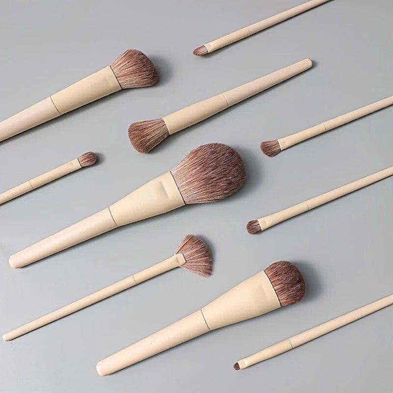 10 PCS Premium Makeup Brush Set Foundation Blending Brush Eye Shadow Facial Powder Blush Concealer Highlight Makeup Beauty Tools