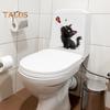 Autocolant de Toaletă Fluture Pisică Neagră PVC Impermeabil Removabil Autoadeziv Artă de Perete pentru Camera de Zi Baie Desen Animat Pisoi Decor Capac Toaletă Decal