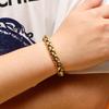 Kalen 316L Stainless Steel Singapore Twisted Chain Men's 210mm Simple Spring Clasp Bracelet Jewelry Accessories