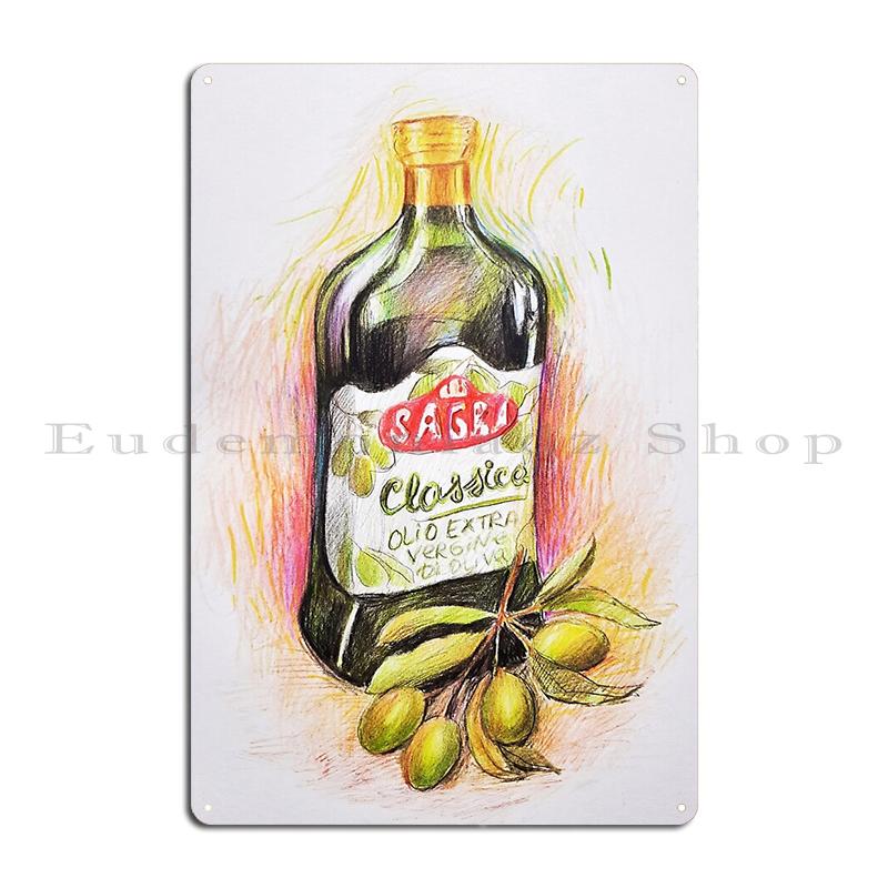 

Винтажное оливковое масло Итальянская еда Кухонное искусство Италия Майолика Керамика Тосканский Тосканский узор Металл Винтажный Настенный декор Жестяная табличка Постер 20x30cm