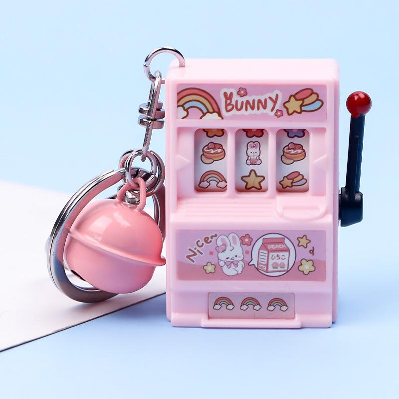 Creative Cartoon Mini Slot Machine Keychain Toy