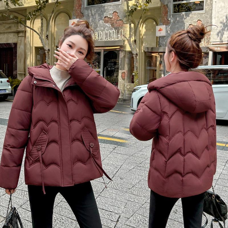 Winter New Cotton-padded Clothes Cotton-padded Clothes Hooded Versatile Loose and Thin Cotton-padded Jackets Simple Women's Jackets