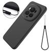 Back Case for Honor Magic6 Pro 5G Liquid Silicone Mobile Phone Cover with Strap