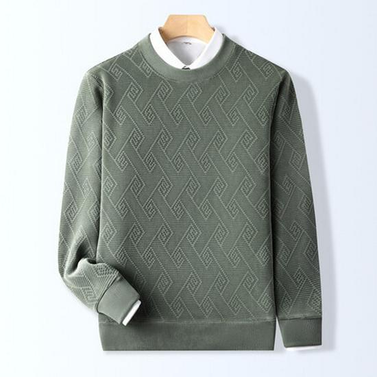 2025 A/W Men s Contrast Color Jacquard Velvet Hoodie: Double-Sided, Round Neck, Long Sleeve 4XL