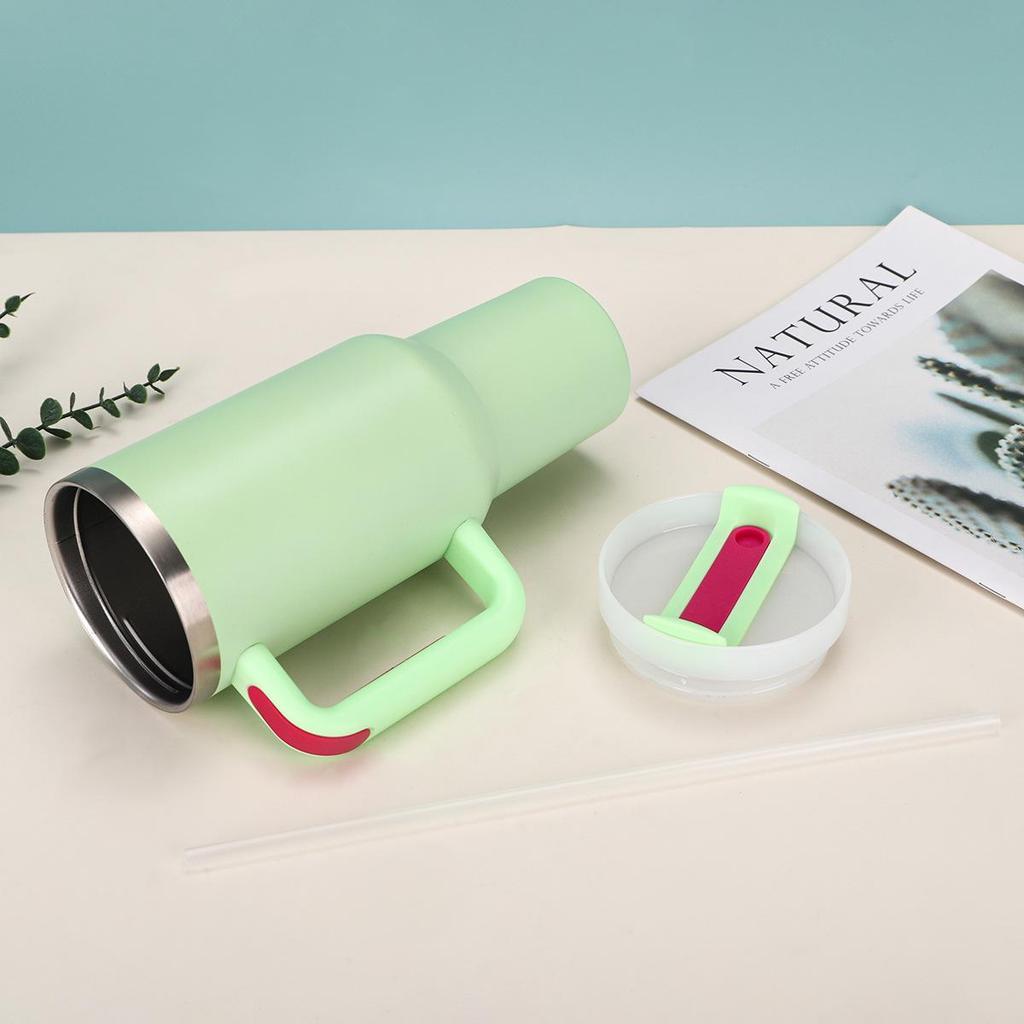 40oz Stainless Steel Insulated Travel Mug with Handle and Straw