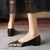 Pointed Toe Snake Pattern Slip-on Low Heel Elegant Shoes for Women Summer Young Trend Korean Style Chic Point Casual Woman Flats