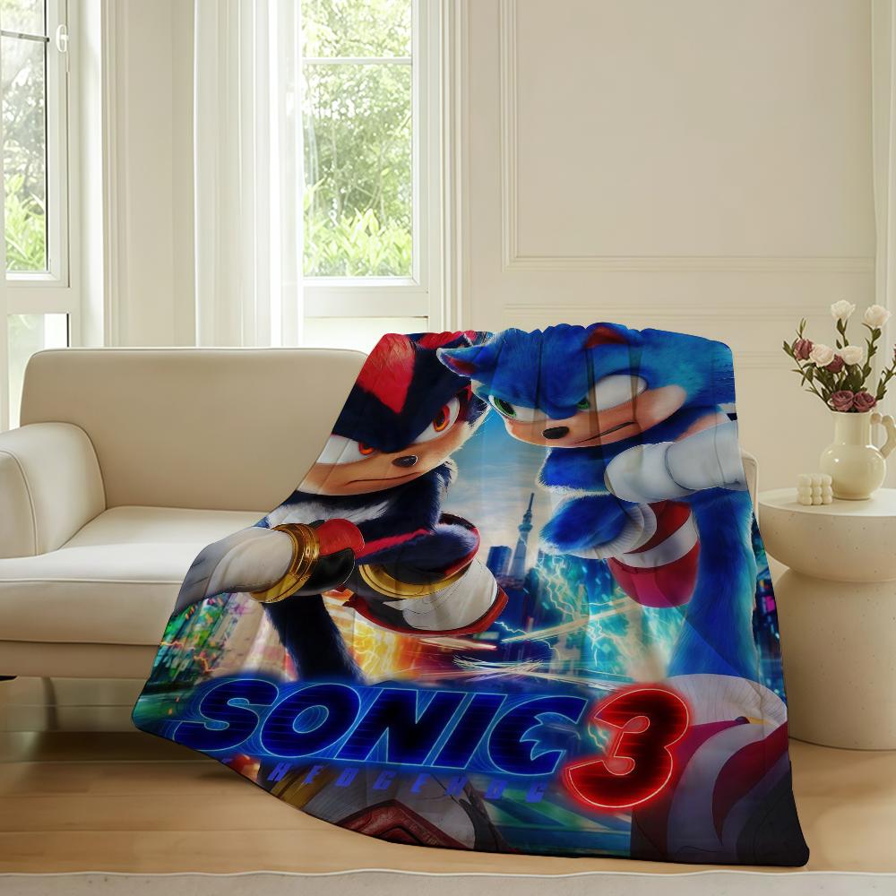 Movie S-Sonices T-The H-Hedgehog 3 Blanket For Sofa Office Bed Plane Travel Sleep Read Relax Camping Soft And Warm