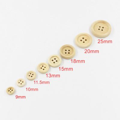 30-100 pezzi Bottoni rotondi di diverse dimensioni Bottoni in legno misti Colore naturale 4 fori Scrapbooking Accessori fai da te per cucire