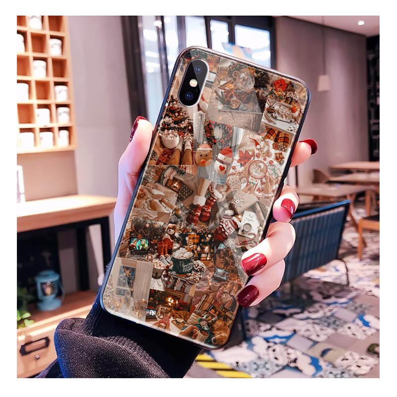 Glass phone case For Samsung S25 S24 S23 S22 Ultra S24 Plus A55 A16 A54 A15 A56 A36 S25 FE Christmas Aesthetic