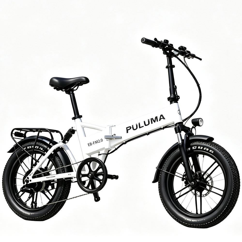 Puluma FM2.0 Foldable Electric Bicycle 20" Fat Tire 750W Peak Motor Fully Suspended Adult Electric Bike 7 Speed Dual Disc Brakes 48V 15Ah