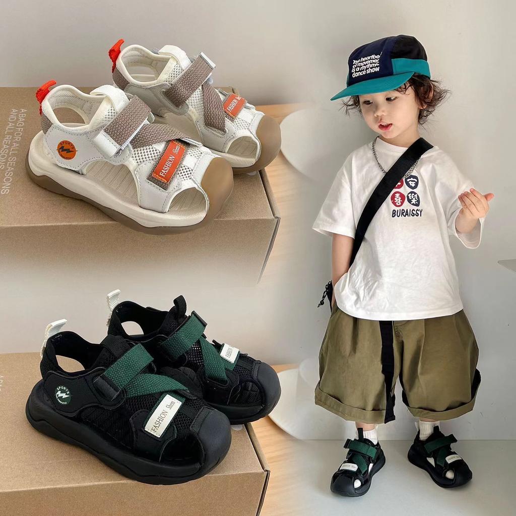 Kids Beach Shoes Toes Capped Hollowed-out Boys Girls Casual Shoes for Summer 2025 New Children Sandals Breathable Mesh Trendy