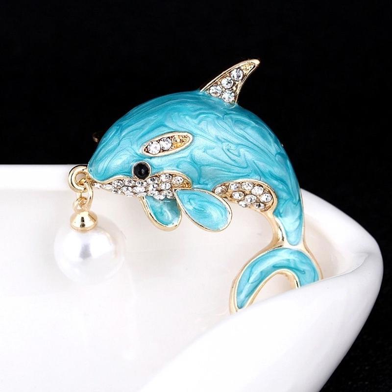 Women Animal Dolphin Delicate Accessories Lapel Pin Fashion Jewelry Brooch
