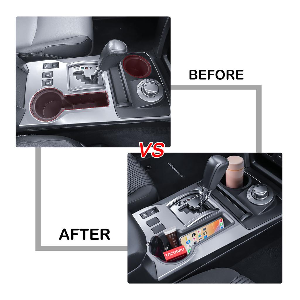 Cup Holder Inserts for 2014-2025 Toyota 4Runner Center Console Cup Holder Storage Organizer Gear Shift Storage Tray Accessories