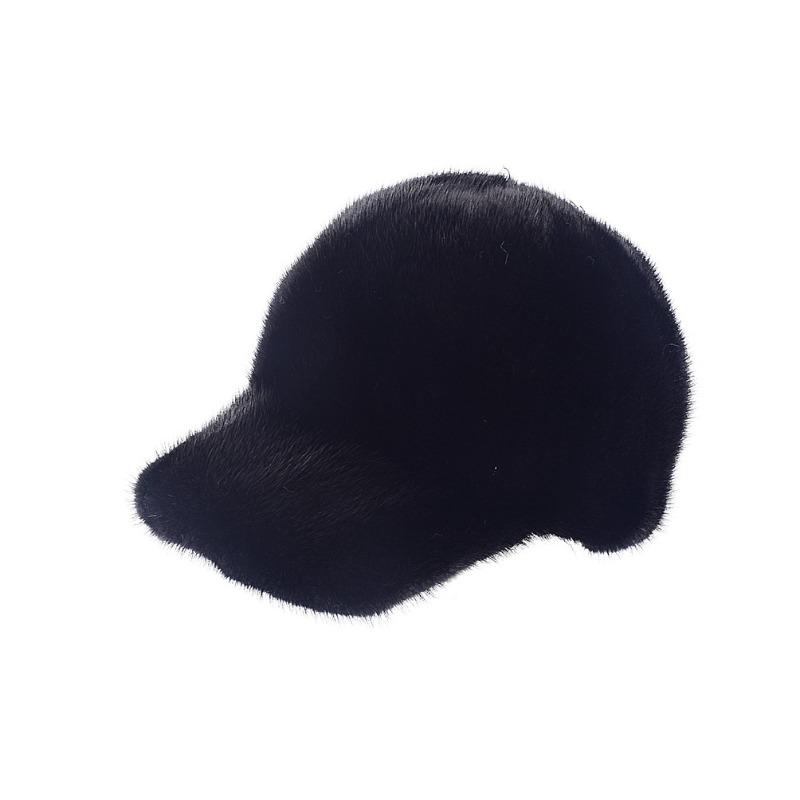 Nerzmütze Damen Herbst und Winter Nerzfell Pelz Nerz Mode trendige Nerzmütze vielseitige Ritter Baseballkappe