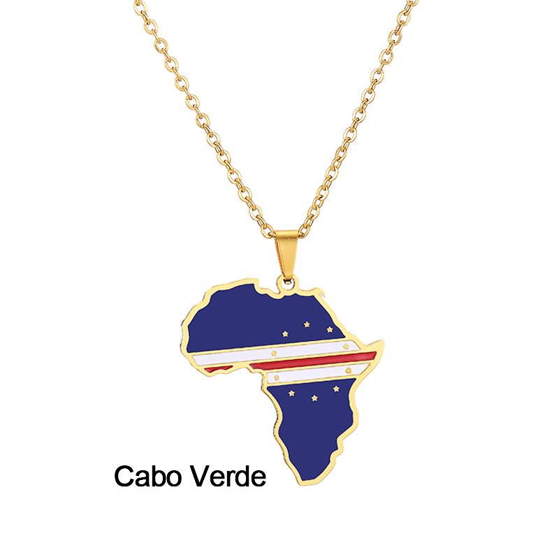 Stainless Steel Africa Map Necklace: Nigeria, Ghana, Somalia Pendant Jewelry