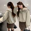Big lapel velvet thickened short pie to overcome the tide of women's coats in winter new fashion warm cotton clothes