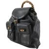 GUCCI Bamboo Backpack Daypack 003.2058.0016 black leather Women Used