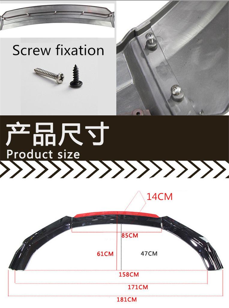 Front Bumper Lip Body Kit Spoiler For Car Universal