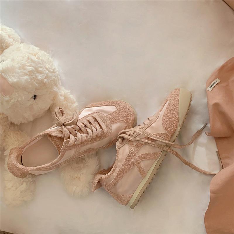 Winogronowa matka ten sam styl retro modne dopasowanie kolorów sznurowane casualowy styl wszechstronne buty treningowe moralne damskie sportowe małe białe buty