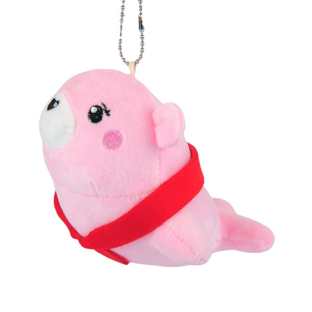 Charming Mini Plush Sea Lion Keychain Cute Bag Accessory Pink Stuffed Doll