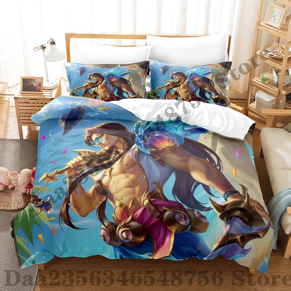 Game The Unforgotten Yone Bedding Set Single Twin Full Queen King Size Bed Set Adult Kid Bedroom Duvetcover Sets Bed Sheet Set