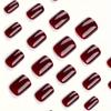 Uñas Postizas Cortas Cuadradas, Uñas Postizas Brillantes, Uñas Postizas de Cobertura Completa Para Mujeres y Niñas con Imprimación de Punta Preaplicada