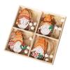 12pcs Wooden Christmas Ornaments Cute Biscuits Couple Faceless Santa Christmas Home Party Ornaments Decorations