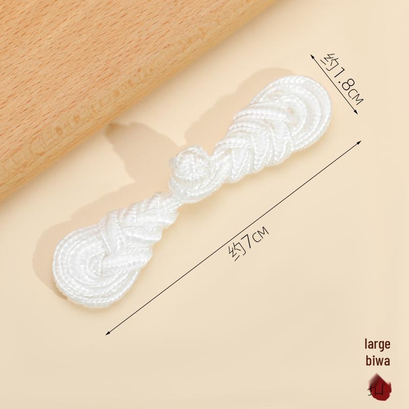 White Nylon Frog Buttons, Handmade Rope Woven Chinese Tang Suit Qipao Retro Flower Accessories
