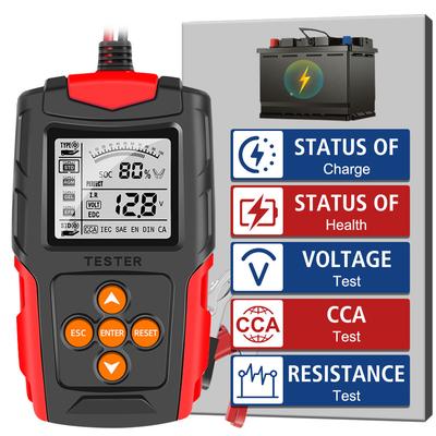 SOH SOC CCA IR Messung für Auto LKW 12V 24V Batterieanalysator Testwerkzeug Digitales Auto Motorrad Batterietestgerät Autozubehör