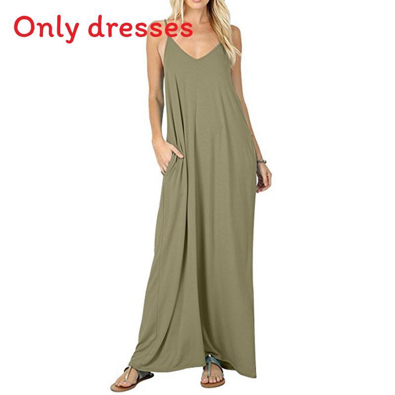 Elegant Women V-neck Long Beachwear Spaghetti Strap Cocktail Maxi Sundress