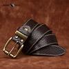 Thickened Bison Leather Embossed Retro Personality Belt Men's Genuine Leather Top Layer Cowhide Denim Belt