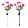 1 Pair Outdoor Solar Lights LED Flower Lamps Automatic On/Off IP44 Waterproof Easy to Install Wireless Garden Solar Lights
