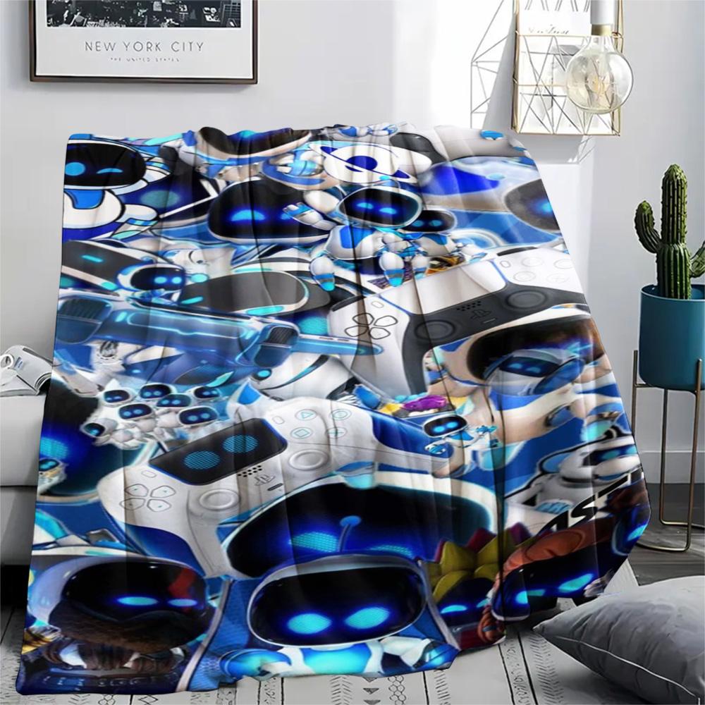 1PC ASTRO BOT Patterned Flannel Blanket Suitable For All Seasons for Home Decor Warmth and Comfort Gifts Holiday Present
