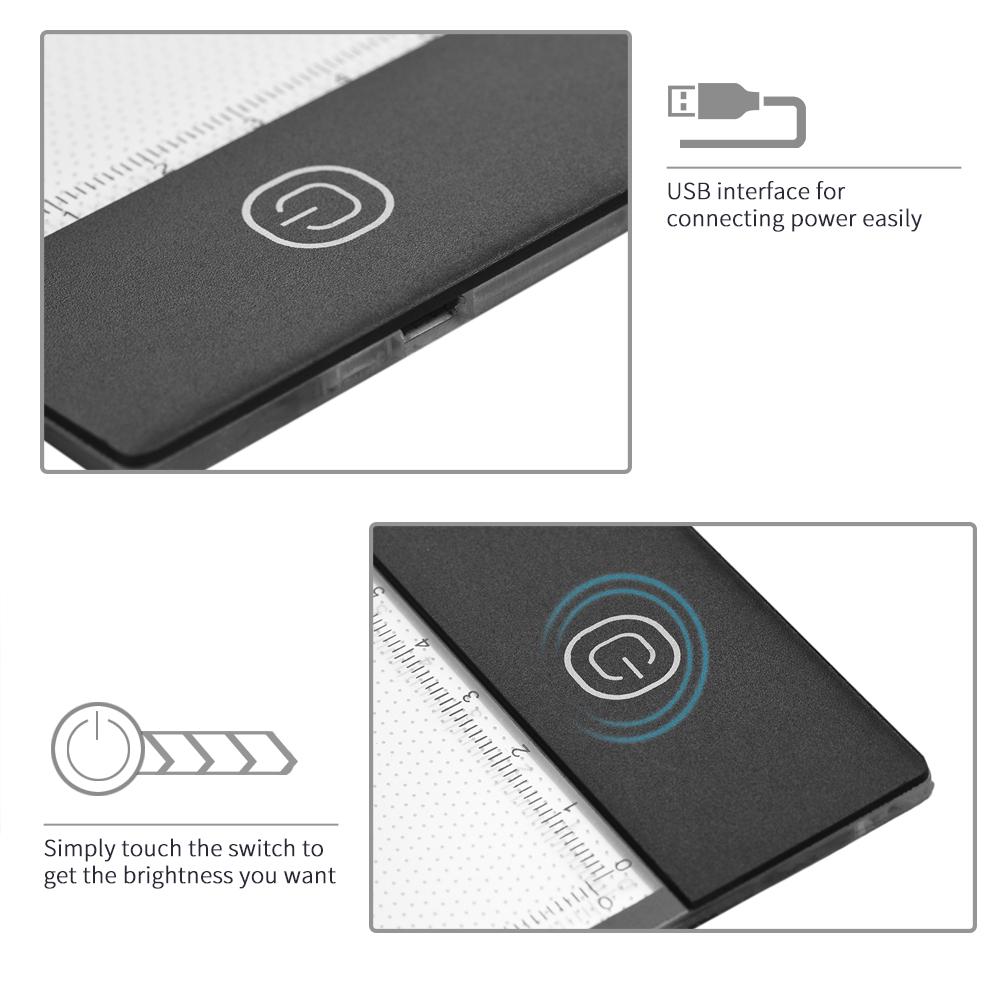 A4 Ultra Thin Light Box LED Artcraft  Eye Protecting Tracing Light Pad with Seperate Scaled Panel Holder Clamp Stepless