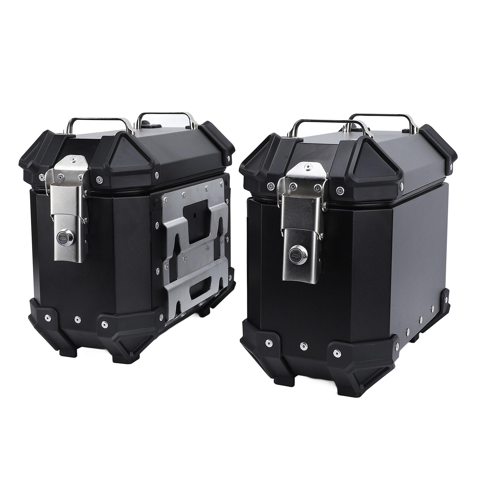 

18L Motorcycle Side Case Aluminium Alloy Motorbike Hard Side Saddlebag Box with Safety Lock and Handle for Helmet чёрный