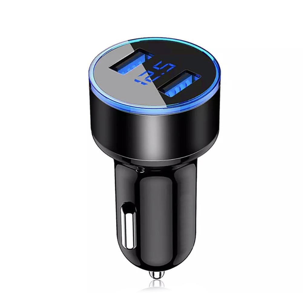 Car Charger Adapter Dual USB 2 Port Cigarette Lighter Adapter 3.1A Super Fast Charging Smart Mobile Phone Charger Aluminum Alloy