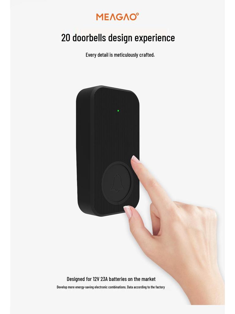 Ultra-Long Range Wireless Doorbell with Mobile Phone Control, High Volume, 300m Range, One-to-Many Functionality for Villas