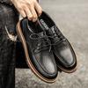 Genuine Leather Mens Oxford Shoes New British Casual Leather Shoes New Trend Versatile Man Business Dress Footwear Formal Flats