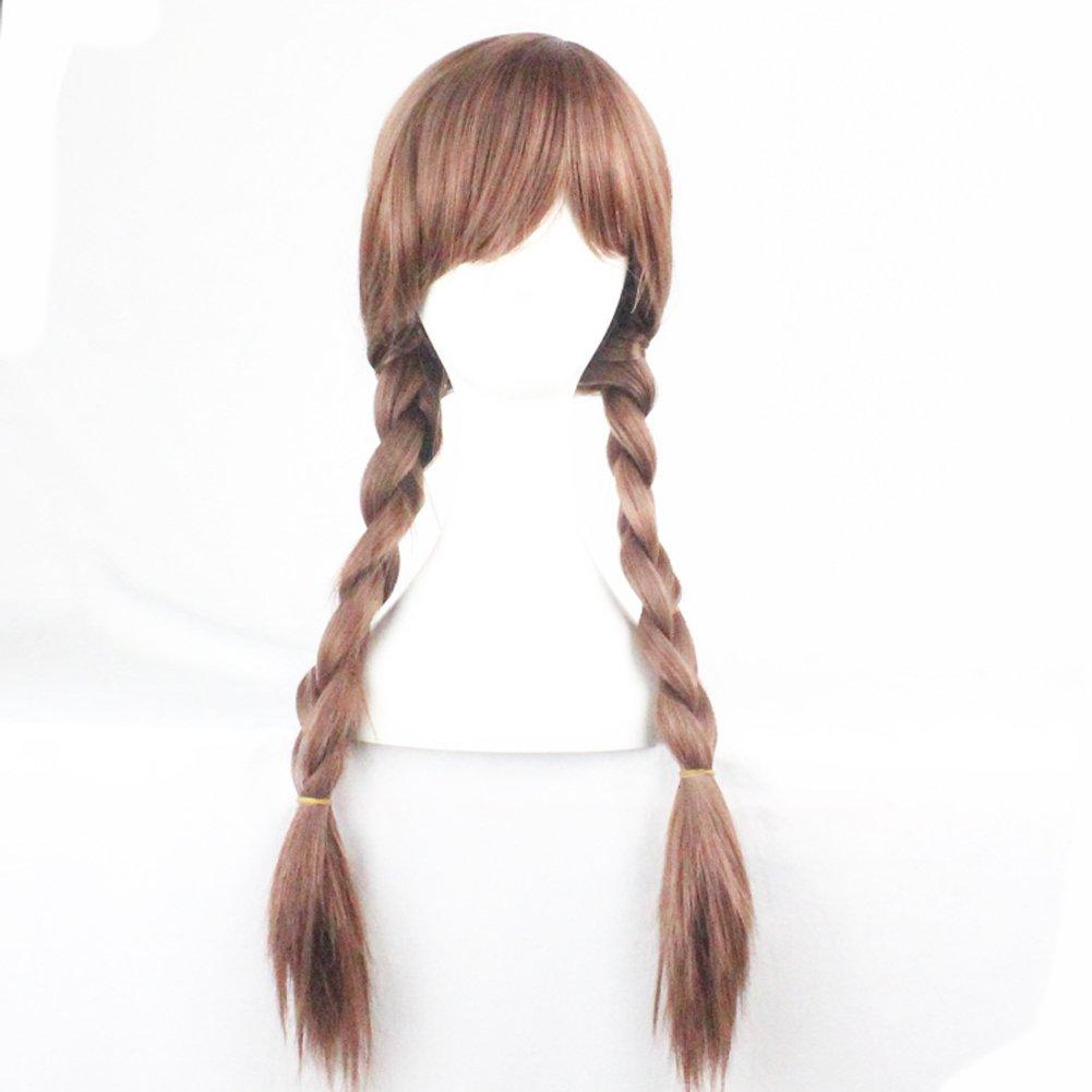 CEXIN Frozen Anna Wig, Full Wig with Bangs, Anna Elsa Cosplay Wig, Mixed Colors, Long, Costume Accessory, Perfect for Events, School Festivals, and