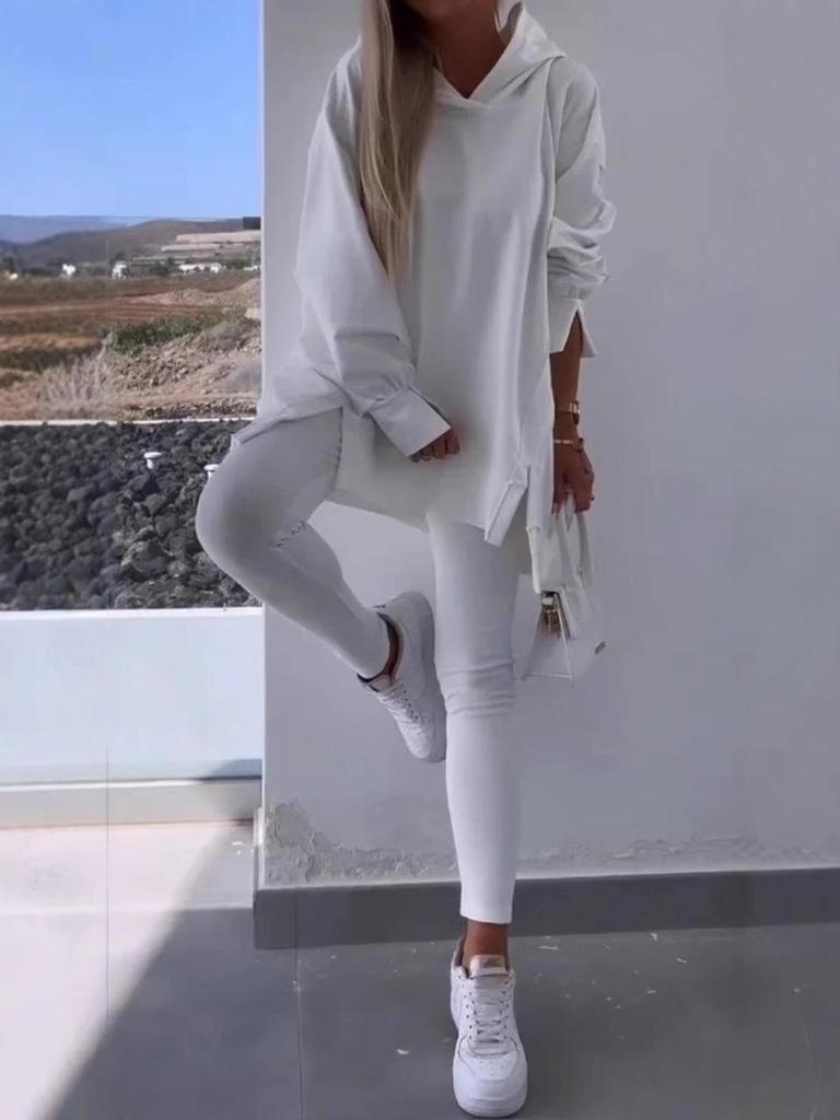 Damen Freizeit Sportbekleidung Set - Kapuzenpullover & Skinny Hose