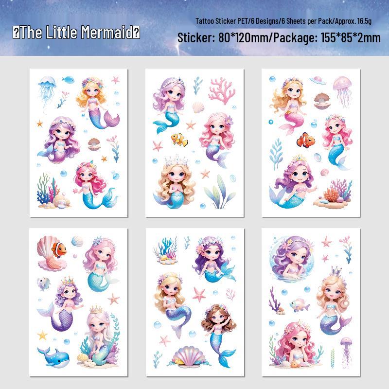 Yuezhen Colorful Cartoon Face & Arm Tattoo Stickers for Kids