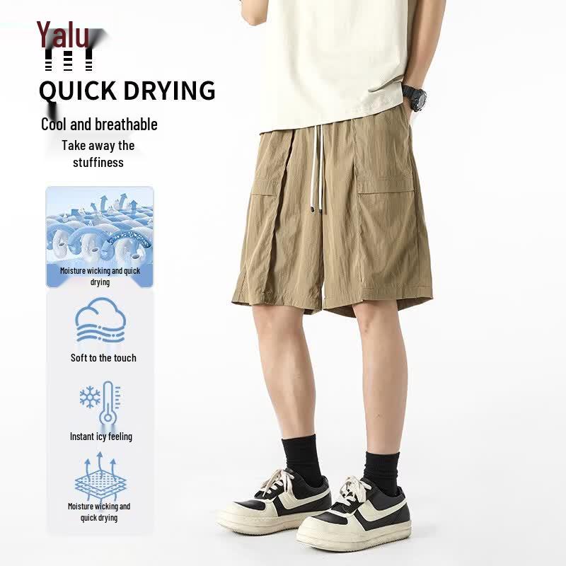 Yalu Men s Ice Silk Summer Quick-Dry Casual Shorts M