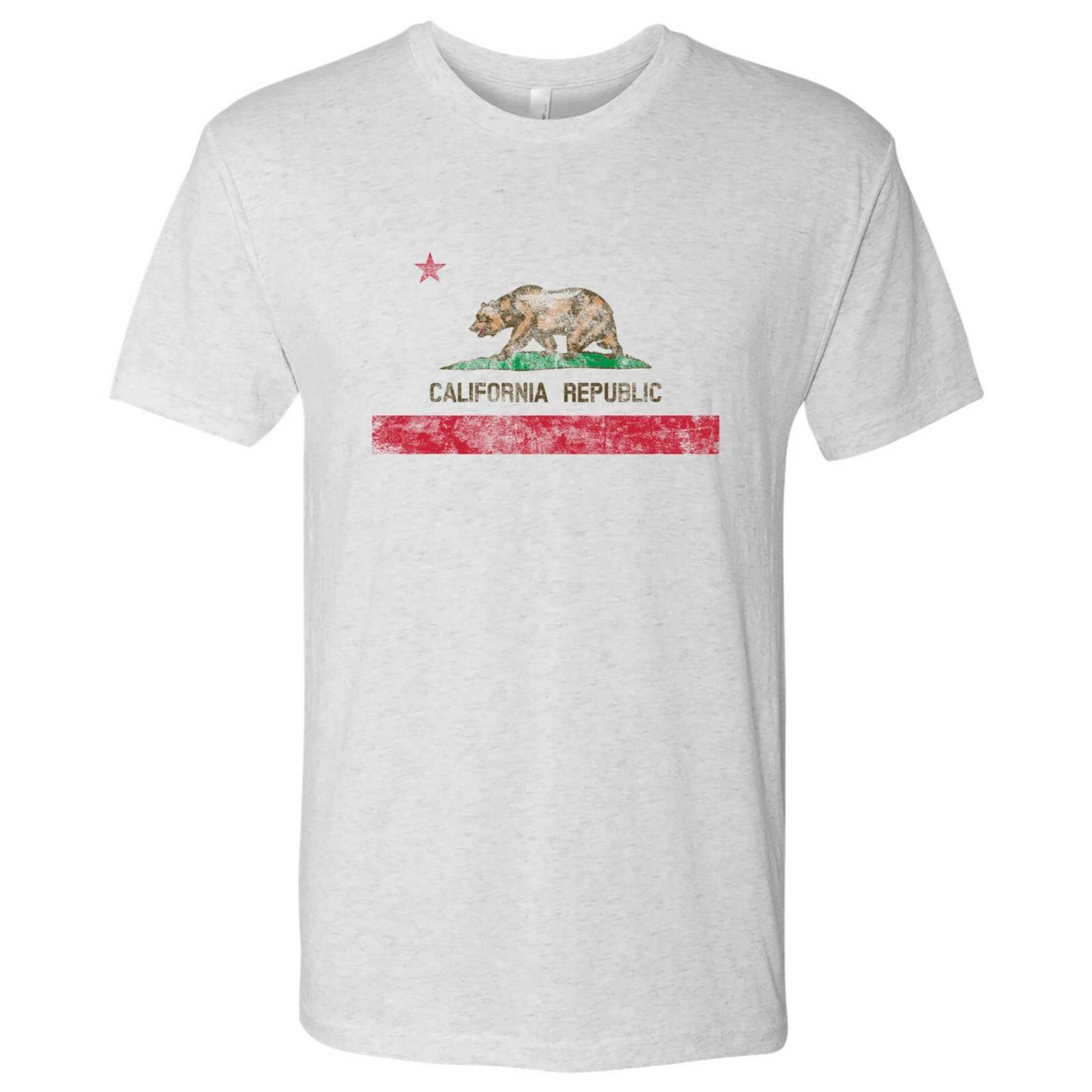 

California Flag State Pride Hometown Triblend Mens T-Shirt - Heather White XL