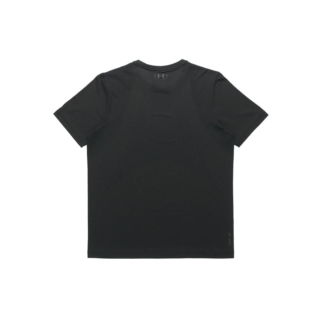 Men's Under Armour Rush Seamless Casual Sports Breathable Short Sleeve Black 1361130-001