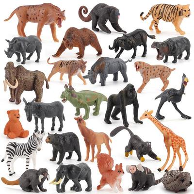 Modelos de Animales Salvajes de PVC Sólido: Tigre, León, Jirafa, Elefante, Hipopótamo Adornos de Micropaisaje