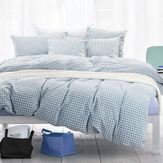 Pure Cotton Jersey Striped Bedding Set: Pillowcase, Duvet Cover, Fitted Sheet - Ideal for Dorms