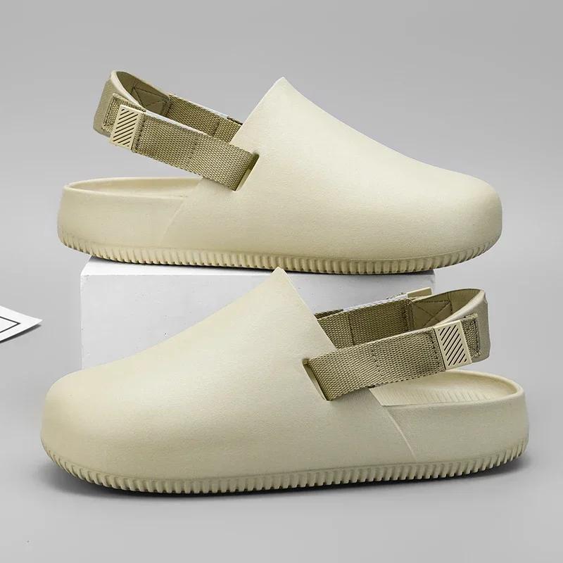 

Летние мужские тапочки на платформе, повседневные сандалии для улицы, шлепанцы из ЭВА, пляжные сандалии, садовая обувь, удобные тапочки для мужчин 43 хаки