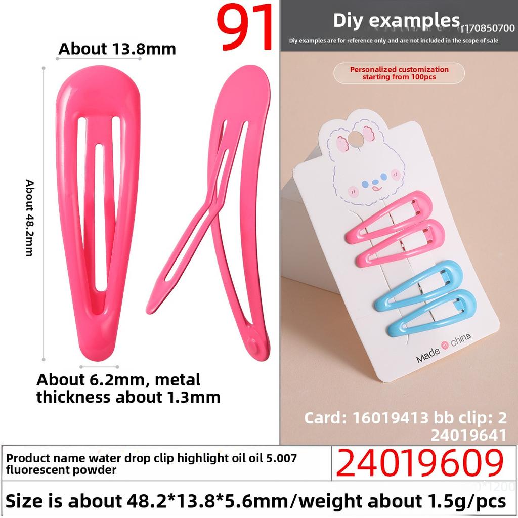 Niedliche Haaraccessoires für MädchenBunte Tropfenförmige Haarspangen Bonbonfarbene Kleine Haarspangen Kleine Pony- und Strandclips